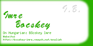 imre bocskey business card